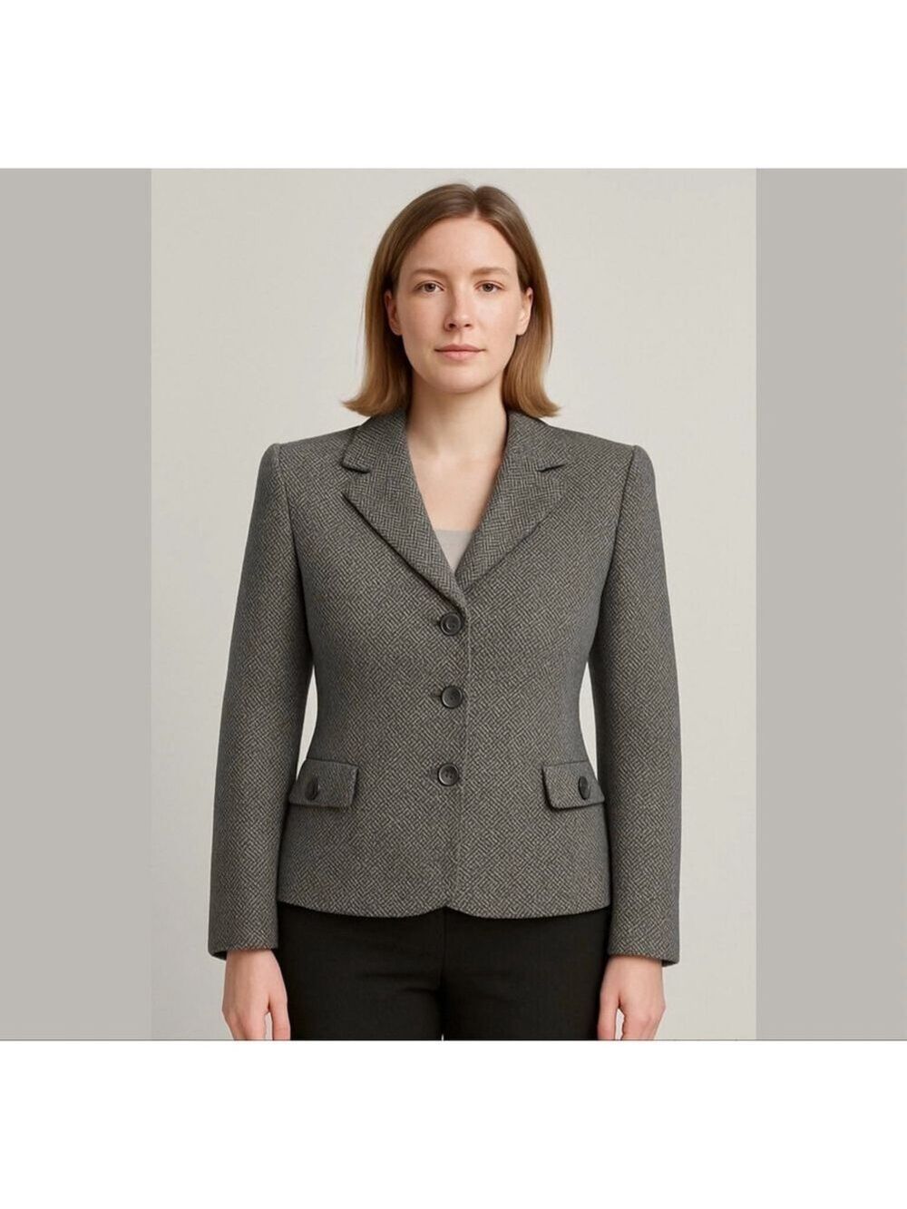 Vintage Carlisle Blazer Wool Angora Cashmere Button Down Retro Jacket Size 12